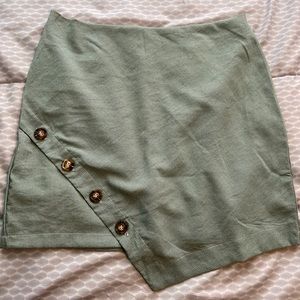 Button Front Mini Skirt